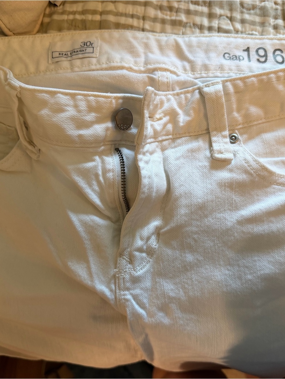 GAP White Real Straight Jeans